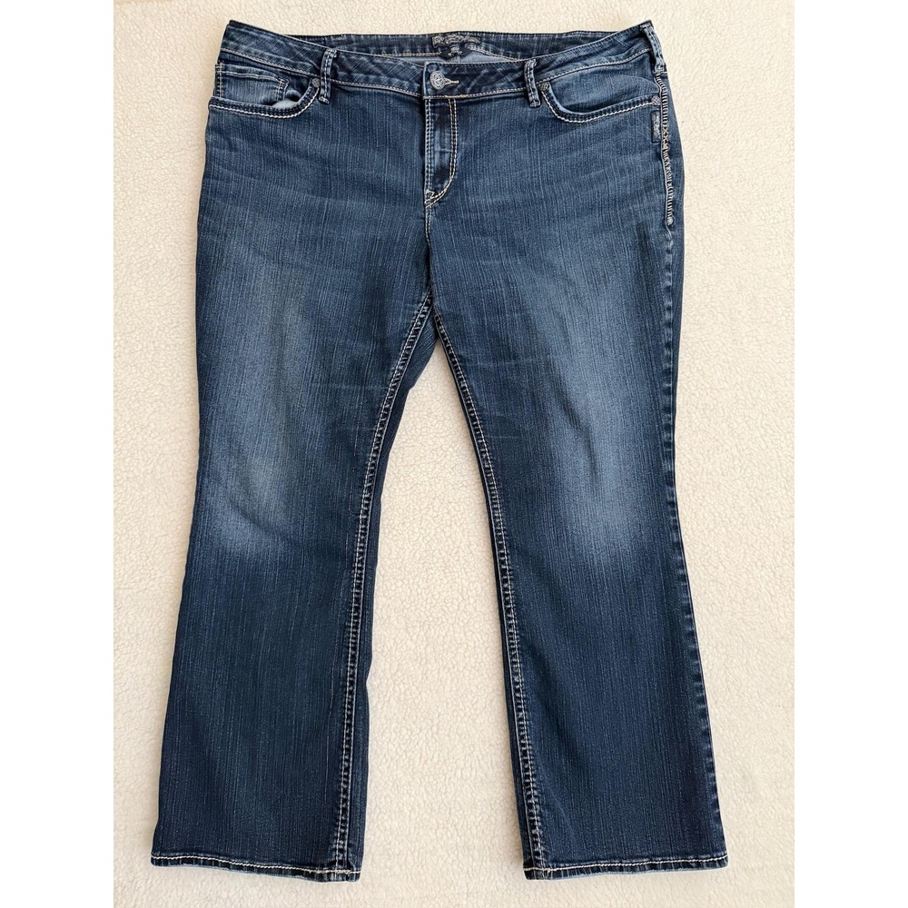 Silver Jeans Co Aiko Bootcut Jeans Womens 22 Blue Mid Rise Stretch W9528SAF495